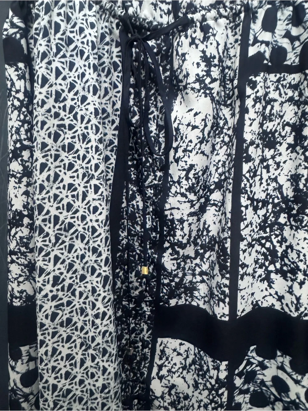 Micheal Kors Patchwork Printed Maxi Dress with Tie Waist